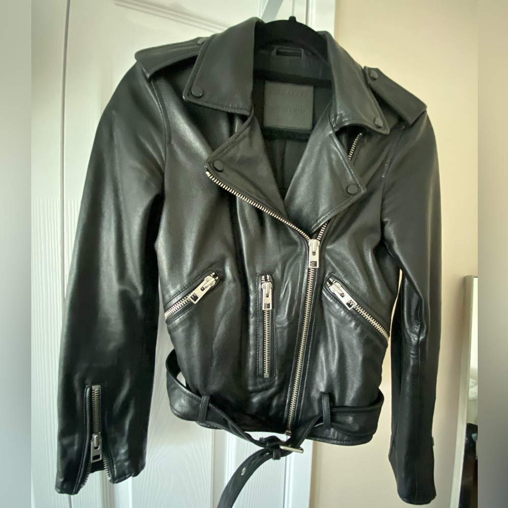 All Saints Belfran Black leather jacket